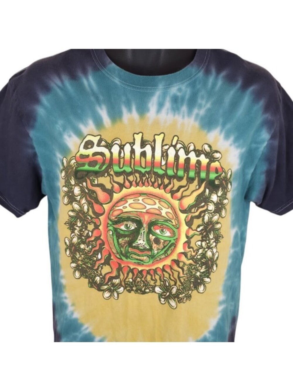Sublime T Shirt Mens Size Medium Blue Tie Dye Ska Punk Band Tee